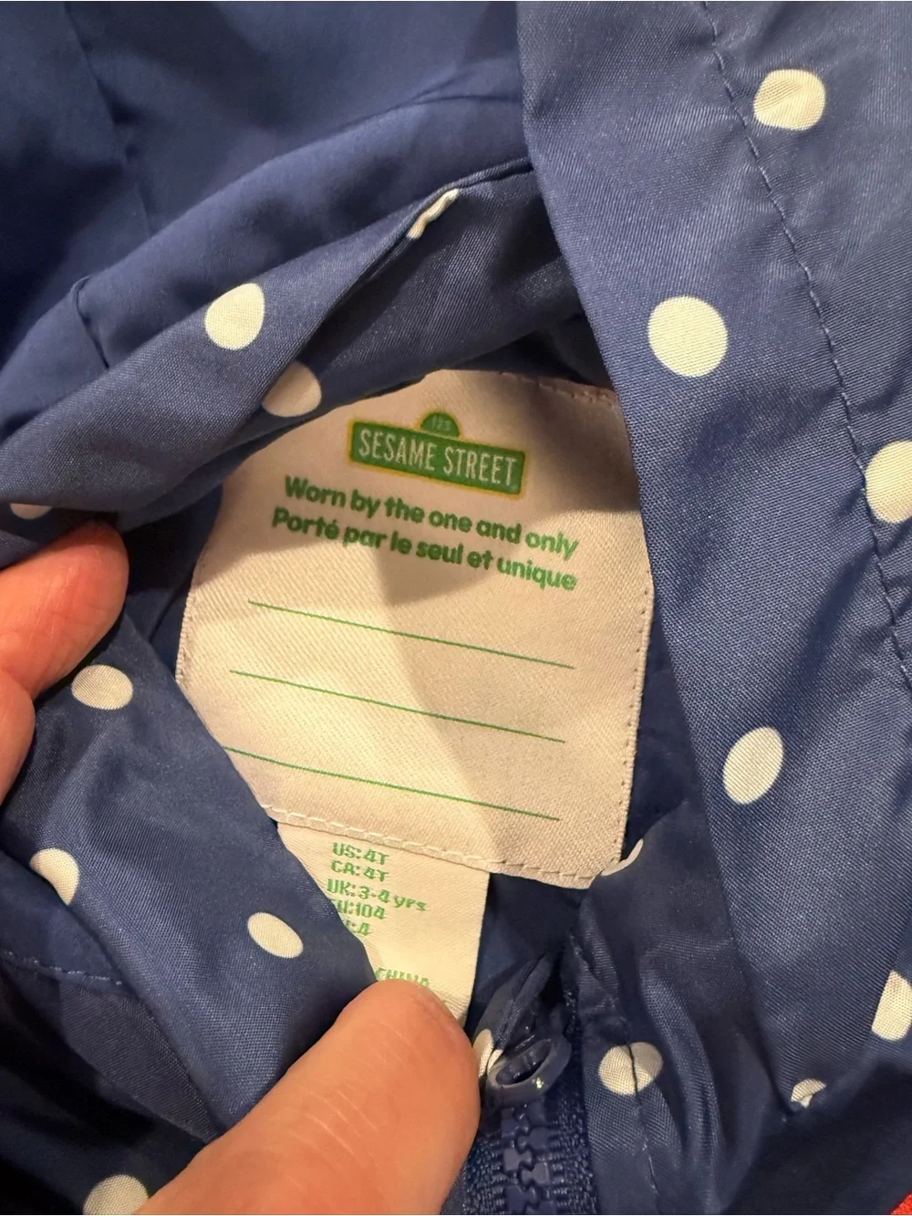Sesame Street Navy Blue Polka Dot Raincoat